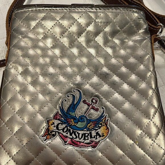 Consuela Metalic quilted leather tassel crossbody messenger bag - Picture 2 of 9